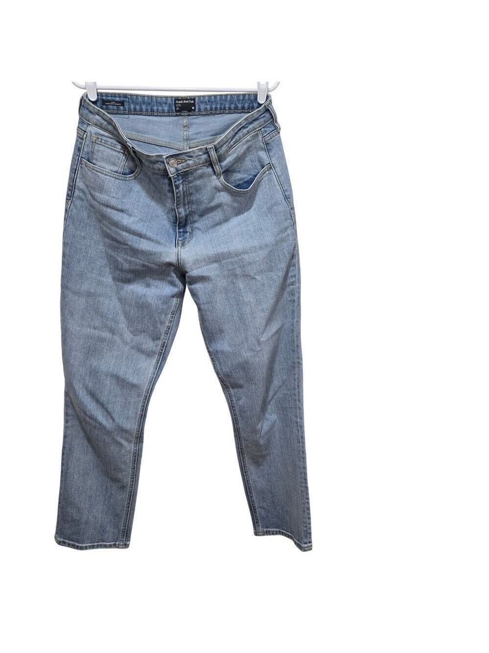 Frank & Oak Cyndi Straight Leg Jeans Light Wash Denim Size 31